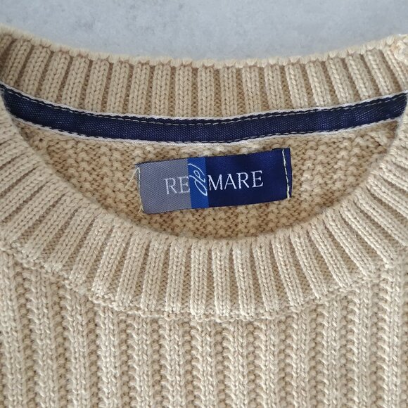 Vintage made in Italy Men's Large merino wool blend thick yellow sweater - Picture 13 of 16